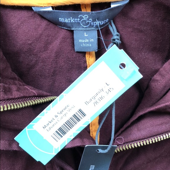 SOLD! Stitch Fix Jahana Cargo burgundy vest. NWT! - Picture 3 of 6